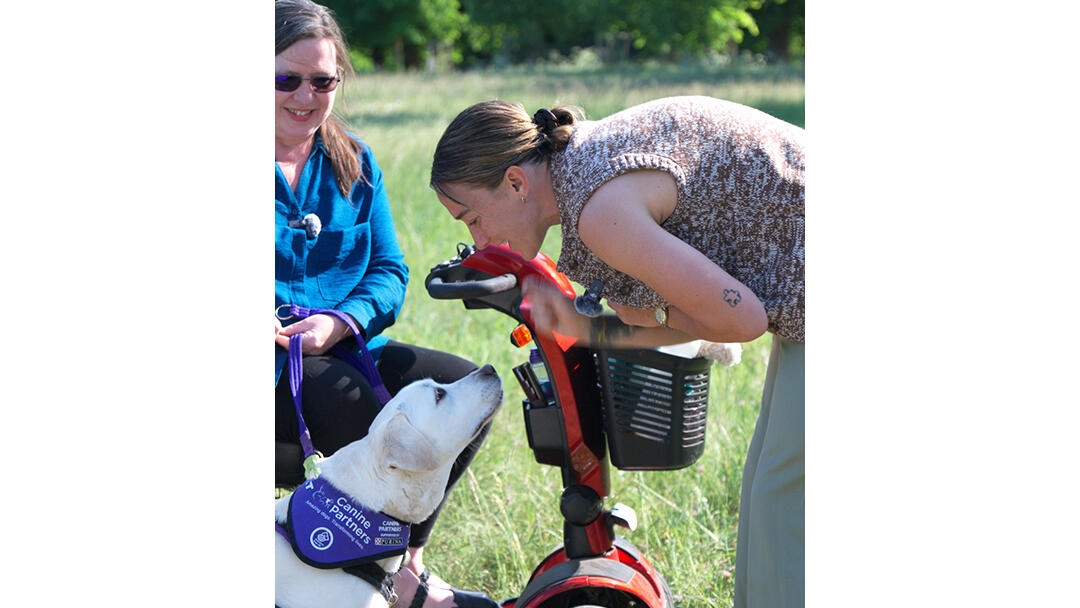 Lucy Bronze meeting canine partner dog and owner