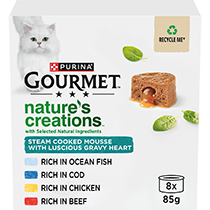 GOURMET® Nature's Creations Gravy Heart (Chicken, Beef, Ocean Fish, Cod) Wet Cat Food