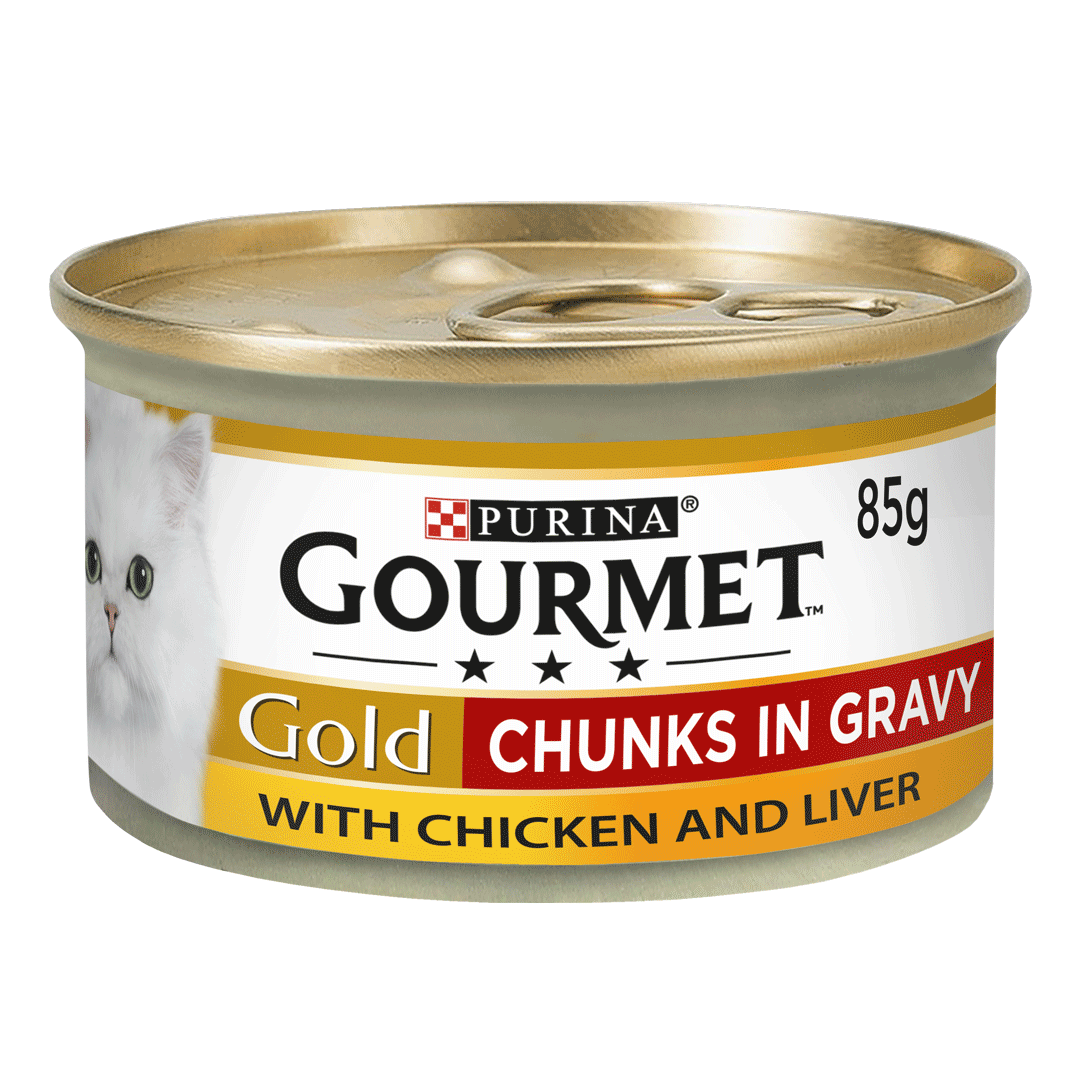 GOURMET® Gold Chunks in Gravy Chicken and Liver Wet Cat Food