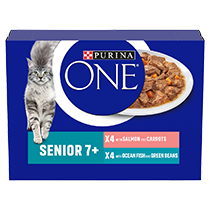 PURINA ONE® 7+ Mini Fillets Salmon and Ocean Fish Wet Cat Food