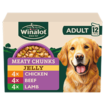 WINALOT® Meaty Chunks Mixed in Jelly (Beef, Chicken, Lamb) Wet Dog Food Pouches
