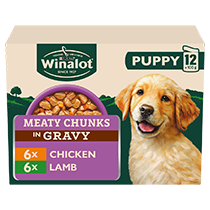 WINALOT® Meaty Chunks Puppy Mixed in Gravy Chicken and Lamb Wet Dog Food Pouch