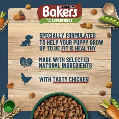 Bakers specially formulated to help your puppy grow up to be fit and healthy