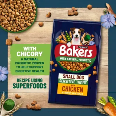 Bakers Small Dog Sensitive Tummy with Chicory a natural prebiotic proven to help support digestive health