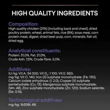 High quality ingredients