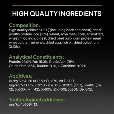 High quality ingredients