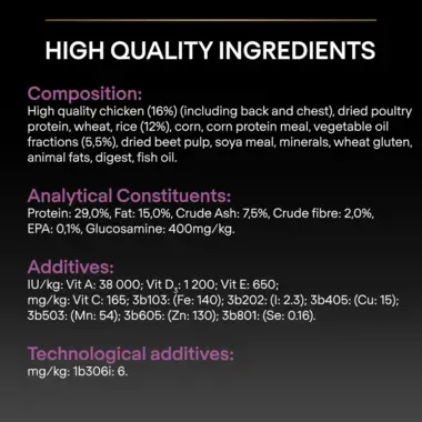 High quality ingredients